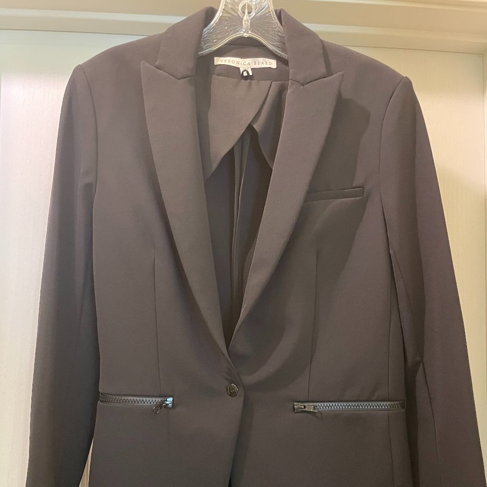 Veronica Beard Scuba Dickey Jacket Blazer Black Sz 4